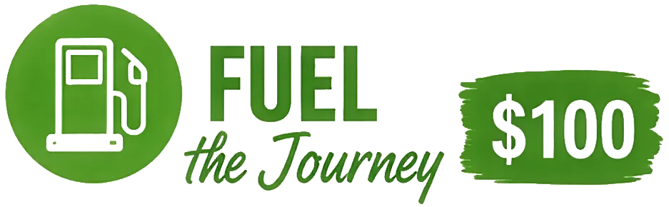 Text that reads fuel the journey $100