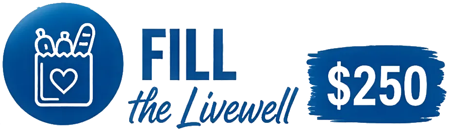 Text that reads fill the livewell $250